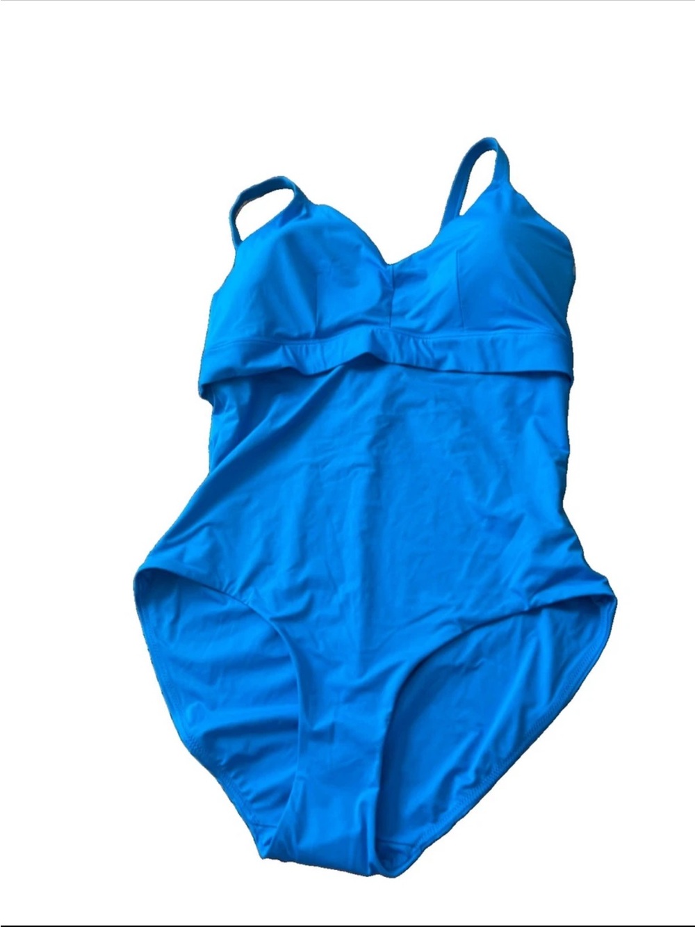 NWOT SPANX One piece/ with back closure Women’s Shaping Swimsuit 1X Blue